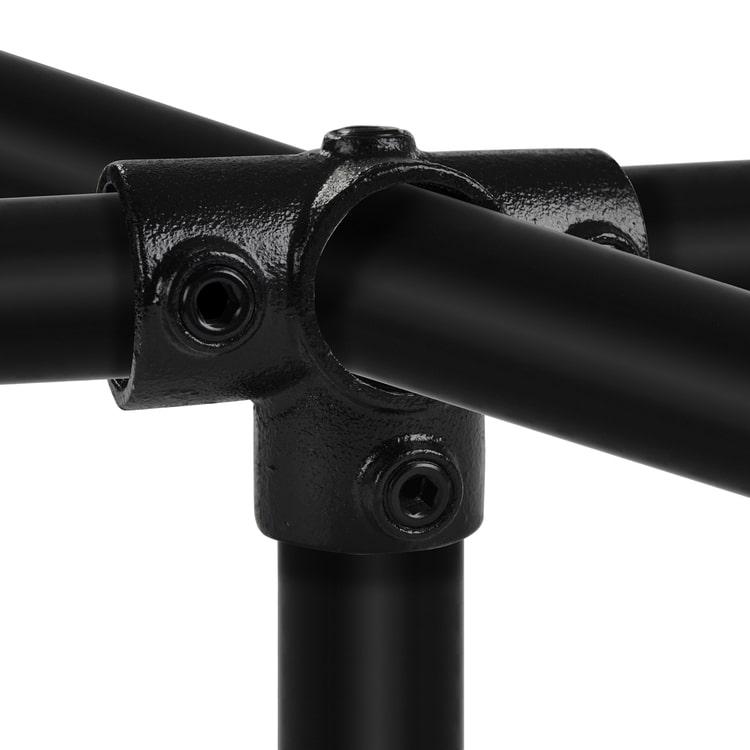 Buiskoppeling T-stuk met zij-uitgang - zwart-C / 33,7 mm
